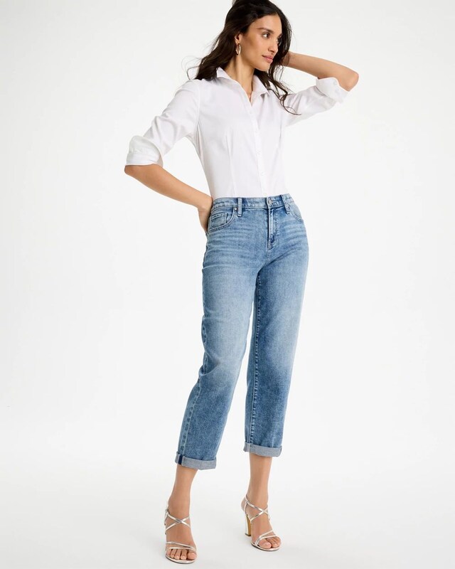 No Iron Fitted Stretch Shirt - image 2